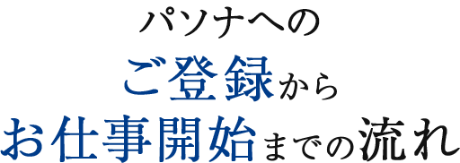 パソナへのご登録からお仕事開始までの流れ