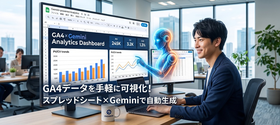 【GA4×Gemini】スプレッドシートのエージェント機能でGoogleアナリティクスのダッシュボードを自動生成する方法